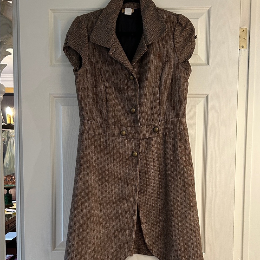 Minimi Herringbone Short Sleeve Dress/ Long Vest